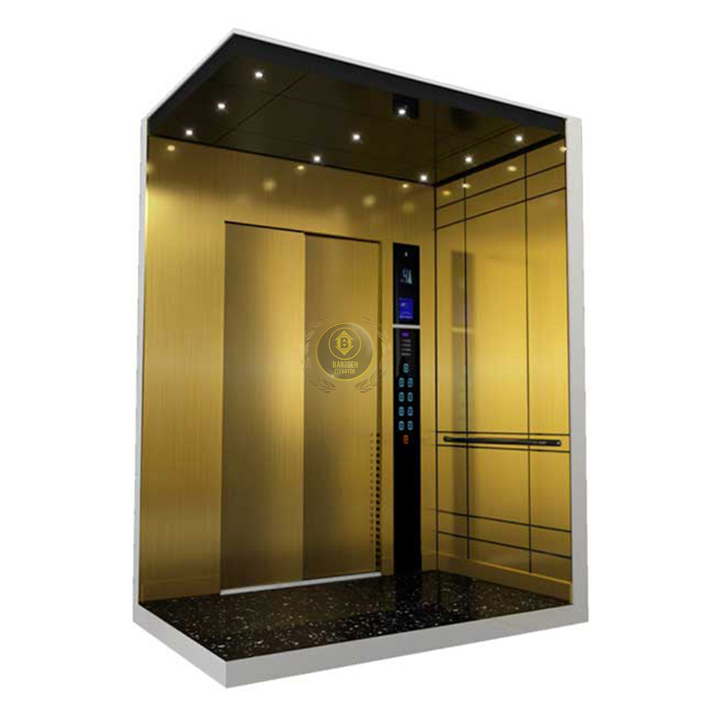 استیل-طلایی-1-1 کابین آسانسور استیل طلایی کد 10302 - تصویر 1
