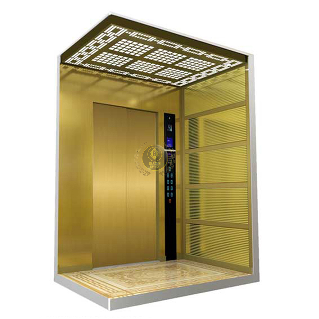 استیل-طلایی-2-1 کابین آسانسور استیل طلایی کد 10301 - تصویر 1