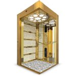 کابین آسانسور استیل طلایی کد 10307