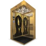 کابین آسانسور استیل طلایی کد 10313