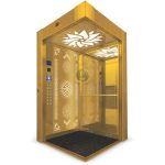 کابین آسانسور استیل طلایی کد 10311