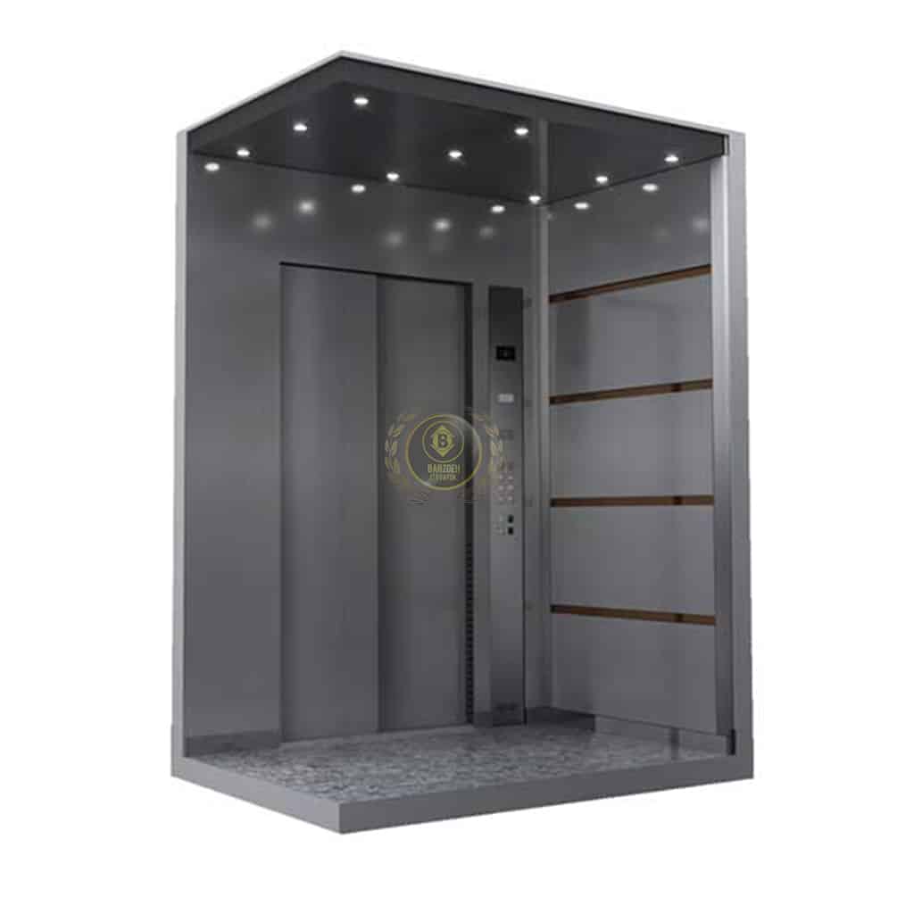 استیل-نقره-11-1 کابین آسانسور استیل نقره ای کد 10211 - تصویر 1