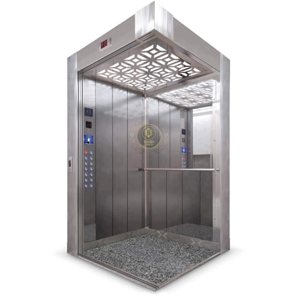 استیل-نقره-19 کابین آسانسور استیل نقره ای کد 10219 - تصویر 1