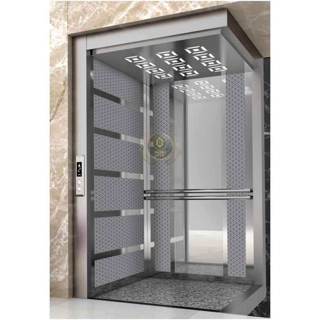 استیل-نقره-25 کابین آسانسور استیل نقره ای کد 10225 - تصویر 1
