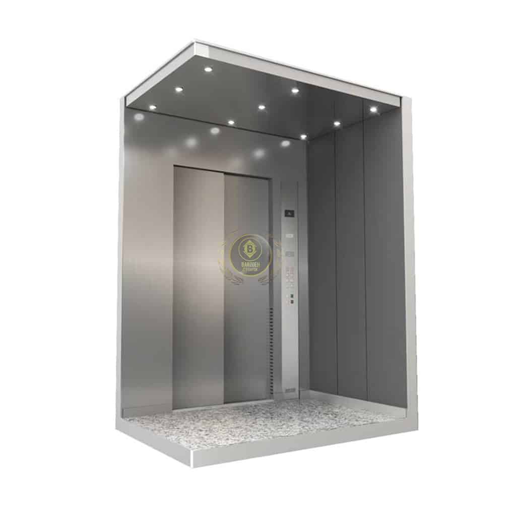 استیل-نقره-3-1 کابین آسانسور استیل نقره ای کد 10203 - تصویر 1