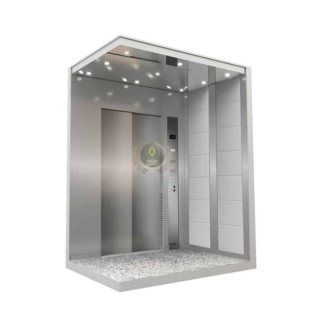 استیل-نقره-4-1 کابین آسانسور استیل نقره ای کد 10204 - تصویر 1