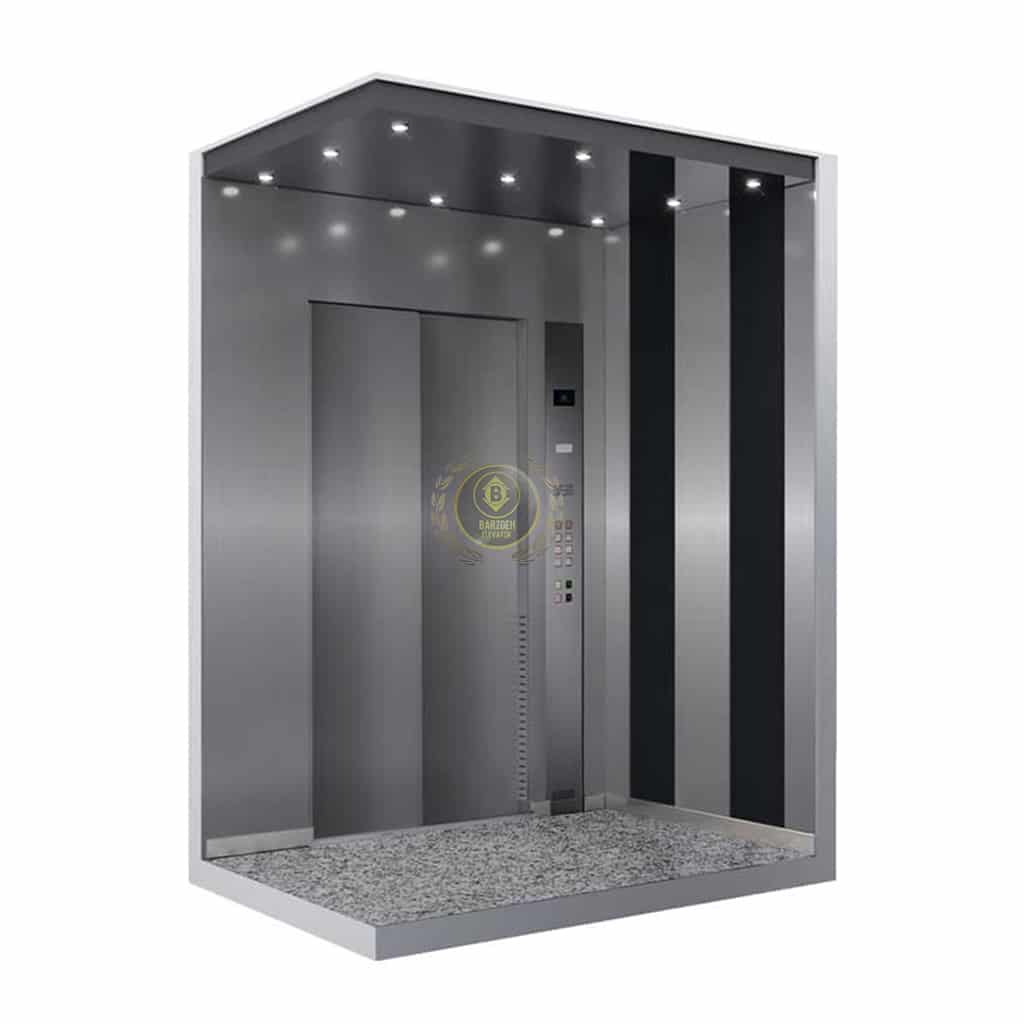 استیل-نقره-5-2 کابین آسانسور استیل نقره ای کد 10205 - تصویر 1