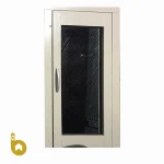 درب لولایی آسانسور طرح شیشه ای